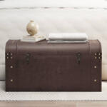 vidaXL sötétbarna furnérlemez kincsesláda retesszel 79, 5x39, 5x39, 5 cm (4010548)