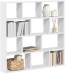 vidaXL fehér szerelt fa fali kockapolc 12 rekeszes színű (860004)
