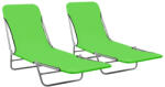 vidaXL 2 db zöld összecsukható acél és szövet napozóágy (310343)