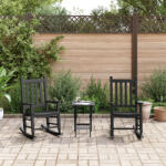 vidaXL 2 db fekete tömör nyárfa gyerekhintaszék (3281594)