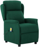 vidaXL Masszázsszék párnával Sötétzöld 93.5 x 67.5 x 101.5 cm szövet (348355)
