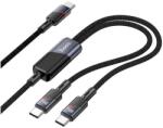 hoco. Cablu Date si Incarcare USB-C - 2 x USB-C HOCO U139 2in1, 100W, 1.2m, Negru - evomag