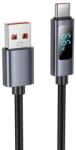 hoco. Cablu Date si Incarcare USB-A USB-C HOCO Display X112, 100 W, 1m (Negru)