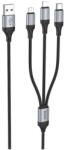 hoco. Cablu Incarcare USB-A - Lightning / microUSB / USB-C HOCO X102, 18W, 1m, Negru