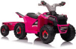 LEAN Toys XMX630T Rózsaszín Akkumulátoros Quad Utánfutóval