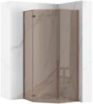 Rea Cabina de dus DIAMOND cu cadita alba 90x90 cm cupru periat (KPL-K6966)