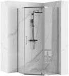 Rea Cabina de dus AXIN cu cadita neagra 90x90 crom (KPL-K1779)