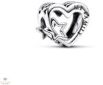 Pandora áttört családi szív és csillag charm - 792829C00