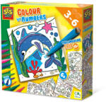 SES Creative Set creativ - Deseneaza pe numere, 6 planse (14690)