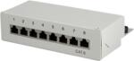 LogiLink NP0016A Cat. 6 Patch Panel 8 portos árnyékolt, asztali, világosszürke (NP0016A)