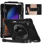 Gigapack Xiaomi Pad 8 Pro / Pad 8 / Pad 7 Pro GIGAPACK Defender műanyag telefonvédő ütésállóság, 360° + kézpánt, FEKETE (GP-168137) (GP-168137)