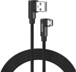SAVIO Adatátviteli és töltőkábel, Savio, CL-161, Nylon, USB-Micro USB, 90 fokos szög, 1m, Fekete (SAVIOCL-161)