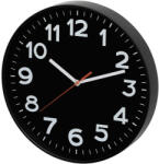 Somogyi Elektronic AWC300BK fali óra, üveg előlap, kontrasztos, jól leolvasható számlap, 1xAA elem tápellátás, átmérő 300mm (AWC300BK)