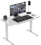 Mark Adler Állítható magasságú íróasztal, 120 x 60 cm, fejhallgatótartóval, üveglappal fehér (MA-LEADER-8-5-WHITE)