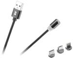 Rebel Cablu USB magnetic 3 in 1 Rebel 100 cm negru, USB-C (RB-6004-100-B)