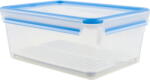 emsa CLIP & CLOSE food storage container 3.7 liters (transparent/blue, rectangular, with drip tray) (512888) - vexio