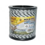  Rola fir alb-negru fi 6mm, 6x0.3mm SS inox, 1.95 Ohm/m 200m gard electric Breckner Germany