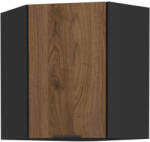 Tempo Felső Sarokszekrény Okapi Dió/Fekete, Menzo 60x60 GN-72 1F