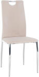 TEMPO KONDELA Étkezőszék, Bézs Dulux Velvet Szövet/Króm, Oliva New