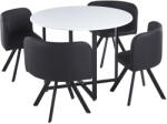 TEMPO KONDELA Étkező Szett 1+4, Fehér/Fekete, Bevan New - fizz