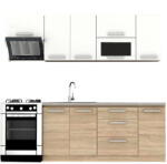 Tempo Konyhabútor 2, 4 m, Tölgy Sonoma/Fehér, Nova Plus