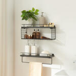 PremiumXL Fürdőszobai Fali Polc Vik 2db-os Szett Fekete