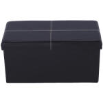 TEMPO KONDELA Összehajtható Puff, Fekete Textilbőr, Imra - fizz