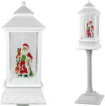 LEAN TOYS Karácsonyi Dekoráció Lantern Lámpa Mikulás Fehér Karácsonyi Dalokkel