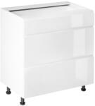 Tempo Alsószekrény, Fehér/Fehér Extra Magasfényű HG, Aurora D80S3