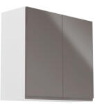 Tempo Felsőszekrény, Fehér/Szürke Extra Magasfényű, Aurora G80