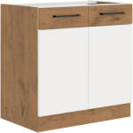Tempo Mosogató Szekrény, Fehér Magasfényű Hg/ Lancelot Tölgy, Vega 80 Zl 2F BB