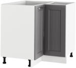 Tempo Alsó Sarokszekrény, Sötétszürke/Fehér, Julia Typ 62