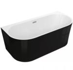 SPATIO Cada freestanding semirotunda Spatio Sola acril 160x75 cm, negru lucios (CPC-00365) - bagno