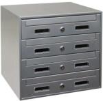  Moduláris rozsdamentes acél postaláda - 5 rekeszes - 400x300x350mm