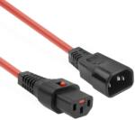 ACT PC1387 Powercord C13 IEC Lock - C14 3m Red AK5196 (AK5196)