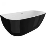 SPATIO Cada freestanding semirotunda Spatio Risa acril 160x80 cm, negru lucios (CPC-00478) - bagno