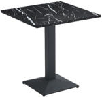 TEMPO KONDELA Bisztró Asztal, FeKerekete Márvány/FeKerekete, 70x70 cm, Rinaldo Typ 1