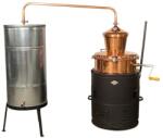 DES pálinkafőző 80 L keverővel, bilincses zárással, horganyzott. spirálcsöves 200L-es hűtővel