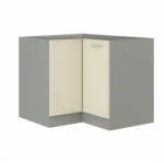 Tempo Alsó Sarokszekrény, Szürke/Krém Extra Magasfényű, Prado 90/90 Dn Zb