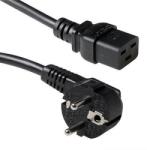 ACT Powercord mains connector Schuko CEE 7/7 male (angled) - C19 IEC 60320 3m Black AK5186 (AK5186)