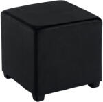 TEMPO KONDELA Puff, Fekete Textilbőr, Niki New