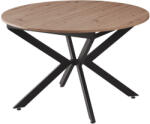TEMPO KONDELA Kerekihúzható ÉtKerekezőasztal, Artisan Tölgy/FeKerekete, 100x100-140x75 cm, Abero Typ 1