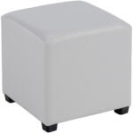 TEMPO KONDELA Puff, Fehér Textilbőr, Niki New