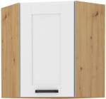 Tempo Felső Szekrény Sarokba, Fehér/Artisan Tölgy, Lula 58x58 GN-72 1F