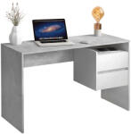 TEMPO KONDELA Számítógépasztal, Beton/Fehér, Tulio New - fizz