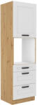Tempo Magas Szekrény Beépített Sütőhöz, Fehér/Artisan Tölgy, Lula 60 DPS-210 3S 1F