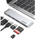 UGREEN Dokkoló állomás 6 az 1-ben, 4K×2K@30Hz, USB 3.0 HUB, HDMI, USB-C, USB-A, 5Gbps, szürke (80856)