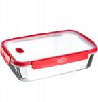 Keter Smart Cook Üveg Sütőálló Ételtároló fedővel 2L - Átlátszó / Piros (3253924059013) (3253924059013)