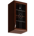 Tempo Felsőszekrény G40S Üveggel, Jobbos, Dió Milano, Sicilia