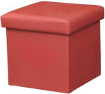 TEMPO KONDELA Összehajtható Puff, Textilbőr Piros, Tela New